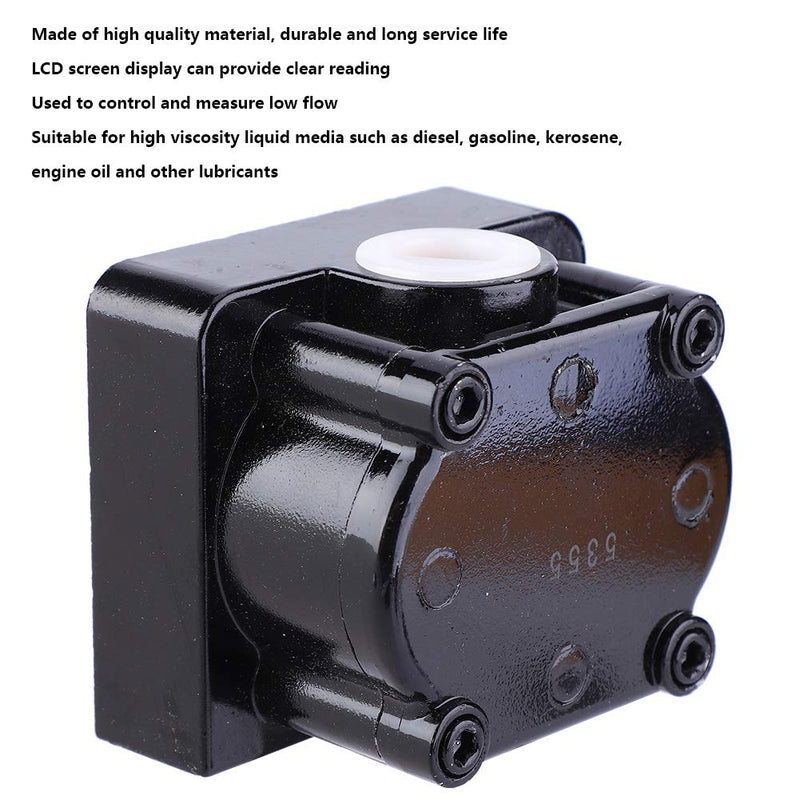 Fuel Oil Flowmeter, High Precision Digital Flow Meter, Diesel, Aluminium Alloy Pipeline Flow Gauge, 1/2 Inch LCD Display, Flow Meter, High Precision