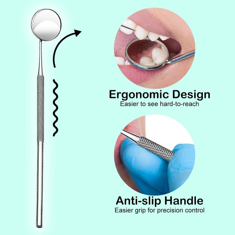 YSCARE Dental Mouth Mirror Mouth Tooth Mirror Inspection Mirror Dental Care Set T Oral Care Mouth Control Extension Tool Also Suitable for Eyelash Extensions (Single Mirror) Einzelspiegel