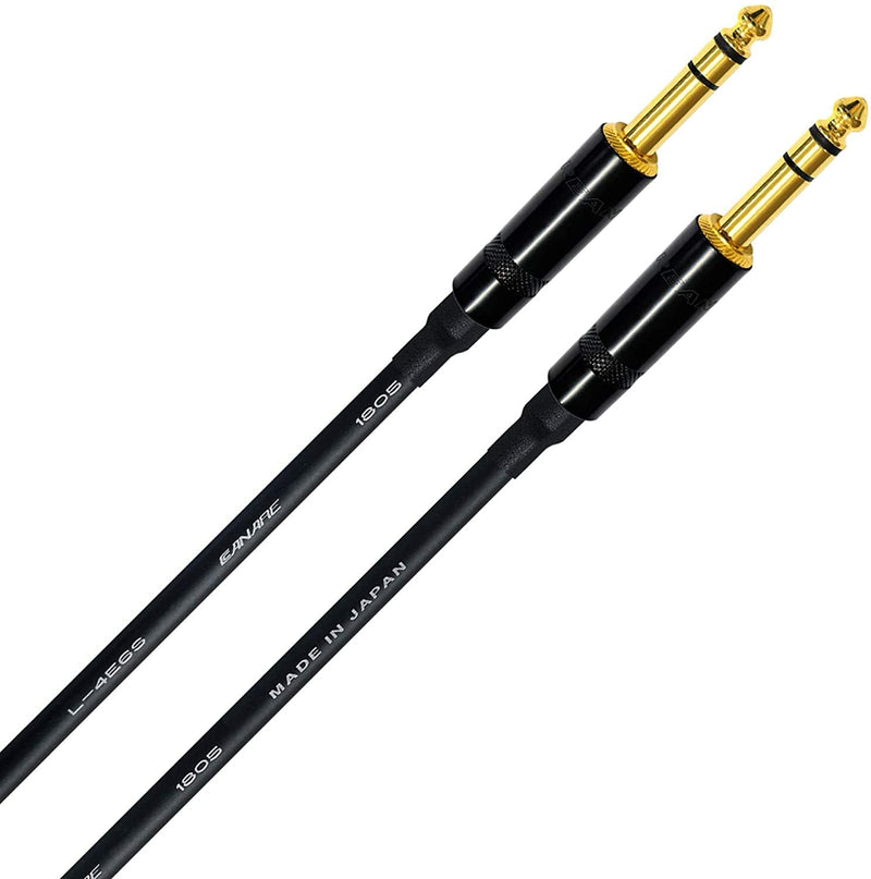 WORLDS BEST CABLES 4 Units - 1 Foot - Canare L-4E6S Star Quad, Patch Cable terminated with Neutrik-Rean NYS ¼ Inch (6.35mm) Gold TRS Stereo Phone Plugs - Custom Made