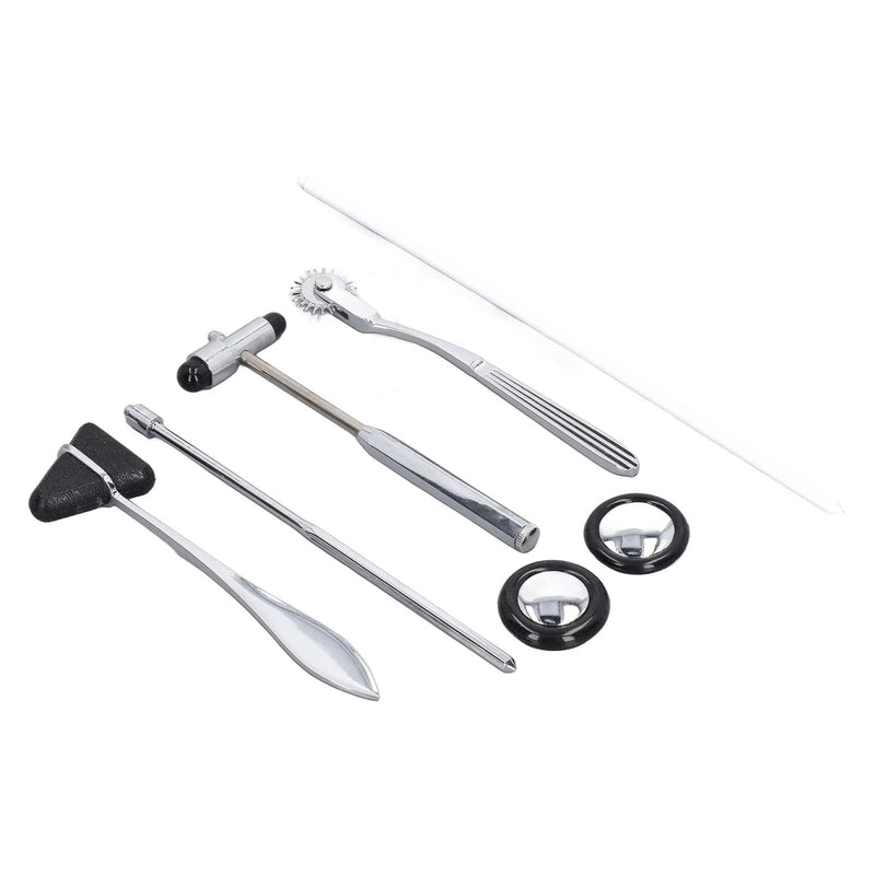 Neurological Reflex Hammer Set, 5 Pieces, Medical Neurological Hammer Set Made of Stainless Steel, Multifunctional Portable Reflex Hammer for Examination of the Nervous System