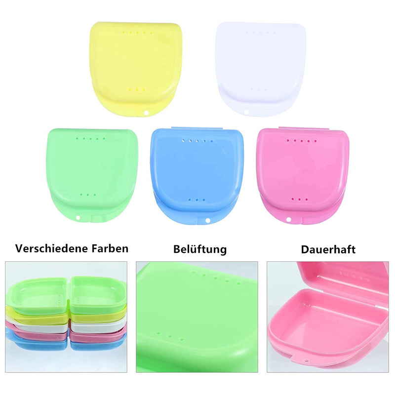 Voarge Dental Box Dental Box Dental Denture Cup Container Container Container Denture Orthopaedic Pack of 5 Braces Box Also for Bite Splint