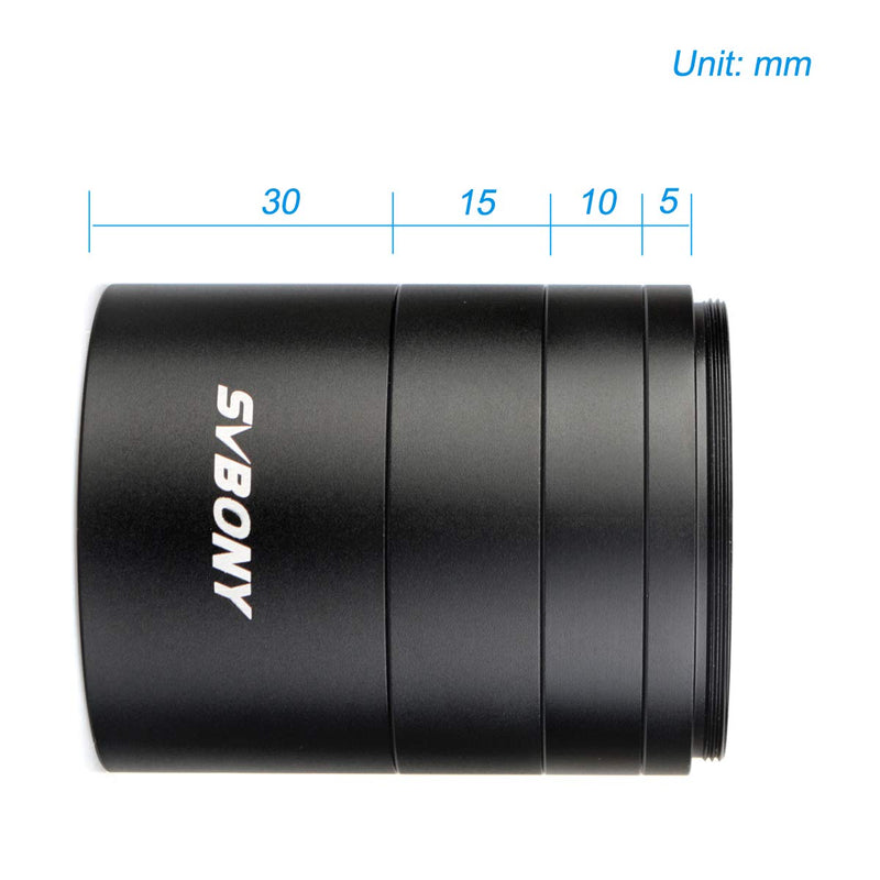 SVBONY SV119 Extension Tube Kit for Cameras and eyepieces 5mm 10mm 15mm 30mm M48x0.75 on Both Sides for Solving Spacing Problems in Astrophotography