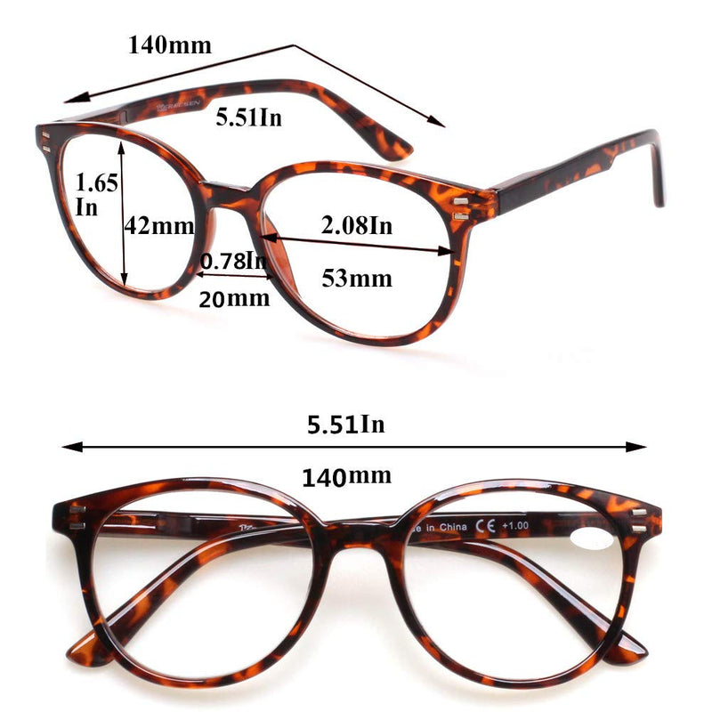 3 Pack Reading Glasses Spring Hinge Stylish Readers Black/Tortoise for Men and Women 3 Mix 2.5 x