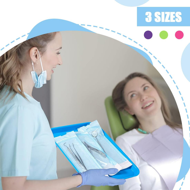 Pack of 150 Sterilisation Bags, Self-Sealing Sterilisation Bags for Dental Tools, Tattoos or Manicures, Sterilisation Bags, Teri Bags for Autoclave, Autoclave Bags