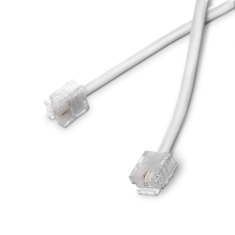 THE CIMPLE CO Phone Line Cord 100 Feet - Modular Telephone Extension Cord 100 Feet - 2 Conductor (2 pin, 1 line) Cable - Works Great with FAX, AIO, and Other Machines - White 100 Feet Cord (30 Meter)