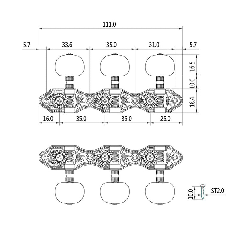 Classical Guitar Tuning Pegs,Machine Heads for Classical Guitar or Flamenco Guitar,Classical Guitar Tuners