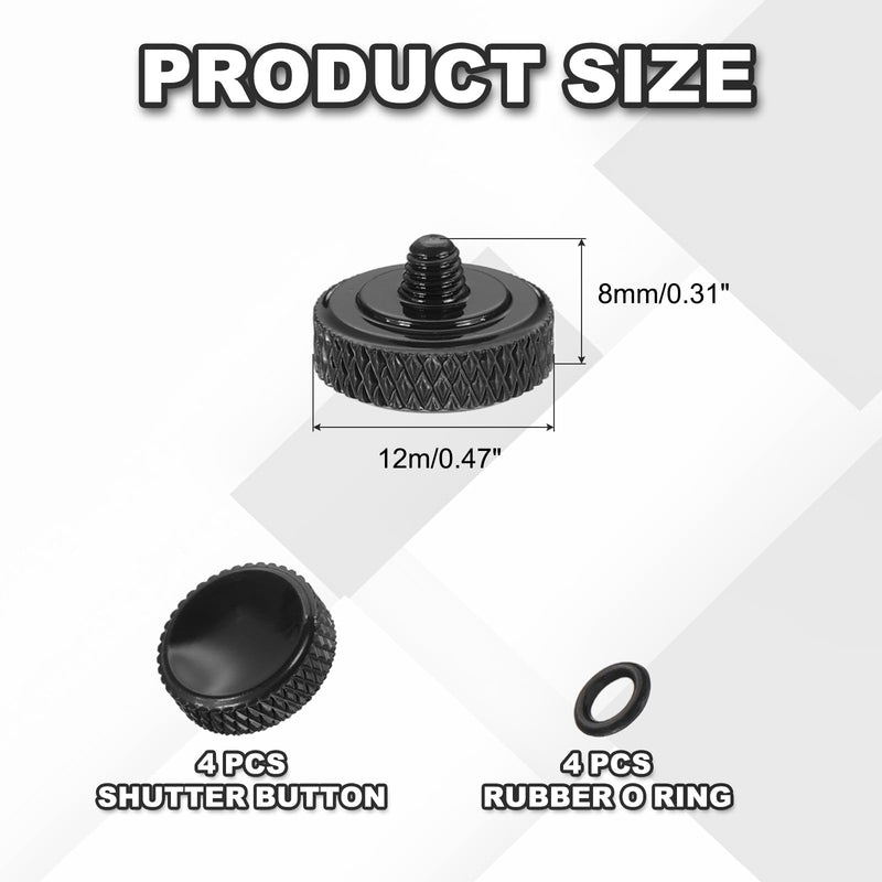 [AUSTRALIA] - PATIKIL Camera Shutter Button, 4 Pack 12mm Concave Surface Shutter Release Buttons Pure Copper Camera Button for Nikon for Fujifilm for Leica DSLR/SLR, Matte Black 