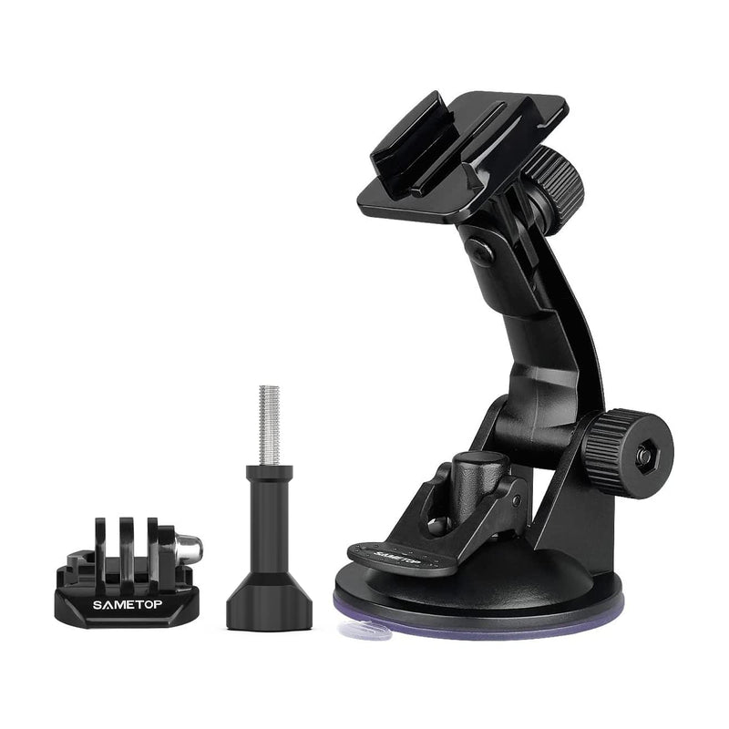 Sametop Suction Cup Mount Compatible with Gopro Hero 12, 11, 10, 9, 8, 7, 6, 5, 4, Session, 3+, 3, 2, 1, Hero (2018), Max, Fusion, DJI Osmo Action Cameras; Perfect for Car Windshield and Window