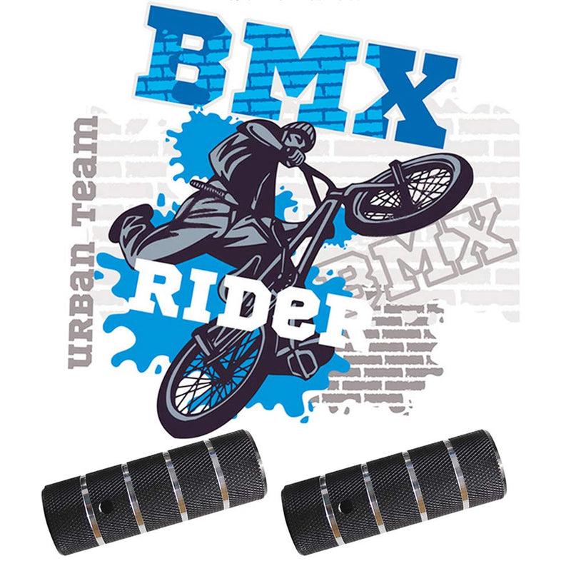 [AUSTRALIA] - Bike Pegs 4.3" Length,Suitable for 14mm Axles, Freestyle BMX Bicycles,Durable and Stylish Non-Slip Black 1 