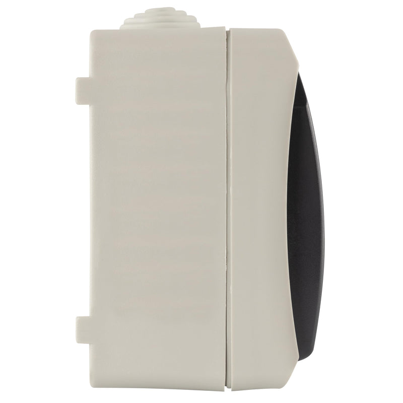 REV AquaBase 2-Way Wet Room Socket, 2-Pole, Splash-proof IP54, Horizontal, Surface-Mounted, Grey 1 x socket (2-way)