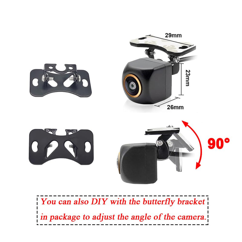 AHD 720P/CVBS Car Rear View Camera's Fisheye Lens License Plate Camera with RCA Cable & Vehicle Camera for Hyundai Accent MC Avante Elantra Sonata Tucson Veracruz KIA & Backup Golden Camera