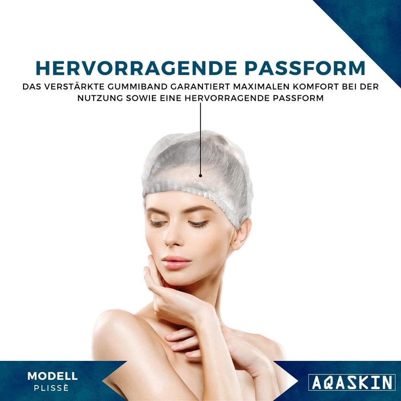 Disposable Head Hub TNT Model Plissè - Head & Hair Cover Caps - For Beauty Centers, SPA, Medical Centres, Restaurants, Cleaning, Quantity 100, White, Unit size 2-White