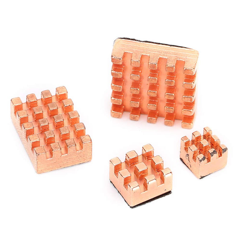 Pure Copper Heatsink, 4 Heatsinks Made of Pure Copper, Durable and Unbreakable for Raspberry PI 4B 1G 2G 4G (Copper)