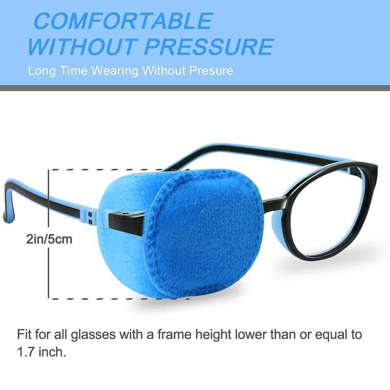 [AUSTRALIA] - 4 Pack Eye Patches for Kids Girls Boys, Right & Left Eye Patch for Glasses, Lazy Eye Patch for Children Treating Lazy Eye Amblyopia Strabismus and After Surgery (Blue) Blue 