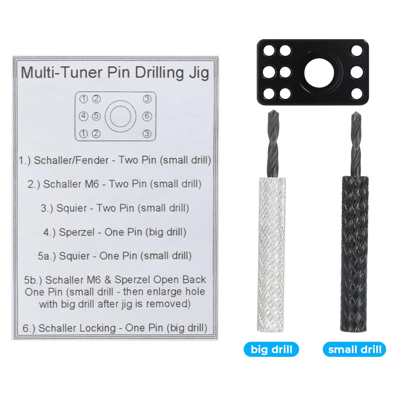 AUTOVIC Guitar Tuner Drill Jig for Pin-Mount 6-In-Line Machine Heads - Compatible with Fender Stratocaster/Telecaster & Squier Electric Guitars