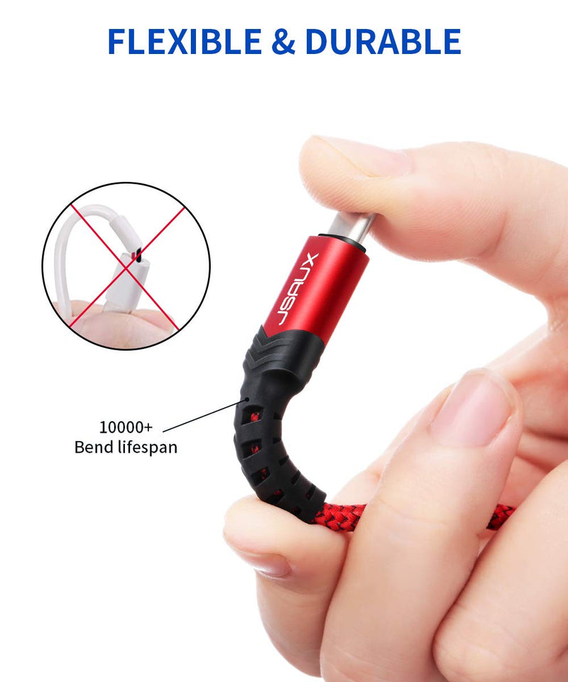 USB C to USB Adapter, JSAUX [0.5ft 2 Pack] Type C 3.0 OTG Cable On The Go Type C Male to USB A Female Adapter Compatible with MacBook Pro 2018 2017,Samsung Galaxy S20 S20+ Ultra S8 S9 Note 10 -Red Red
