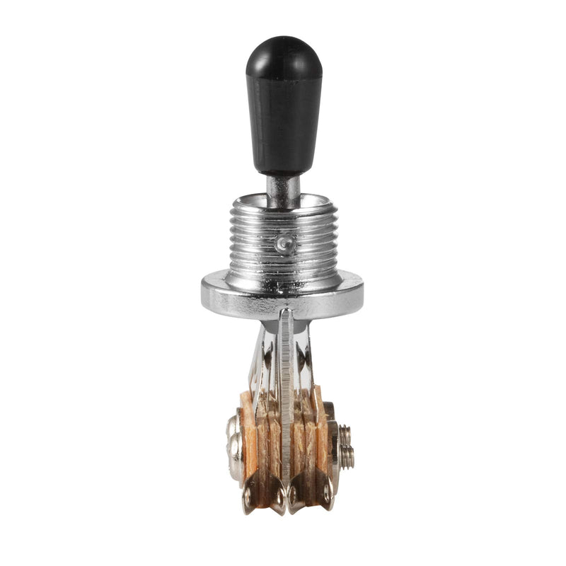3 Way Short Straight Guitar Toggle Switch Pickup Selector with Tip Knob Caps Compatible with Gibson Toggle Les Paul Electric Guitars(Chrome Tip) Chrome Tip