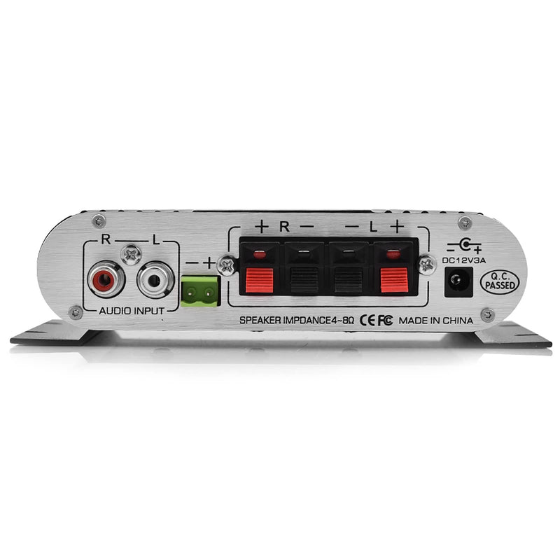 Stereo Audio Amplifier Receiver, 15Wx2 Output Stereo Bass Home Amplifiers, with 3.5mm and Port, Digital Amp for Car, MP3, MP4, CD Players (Black) Black