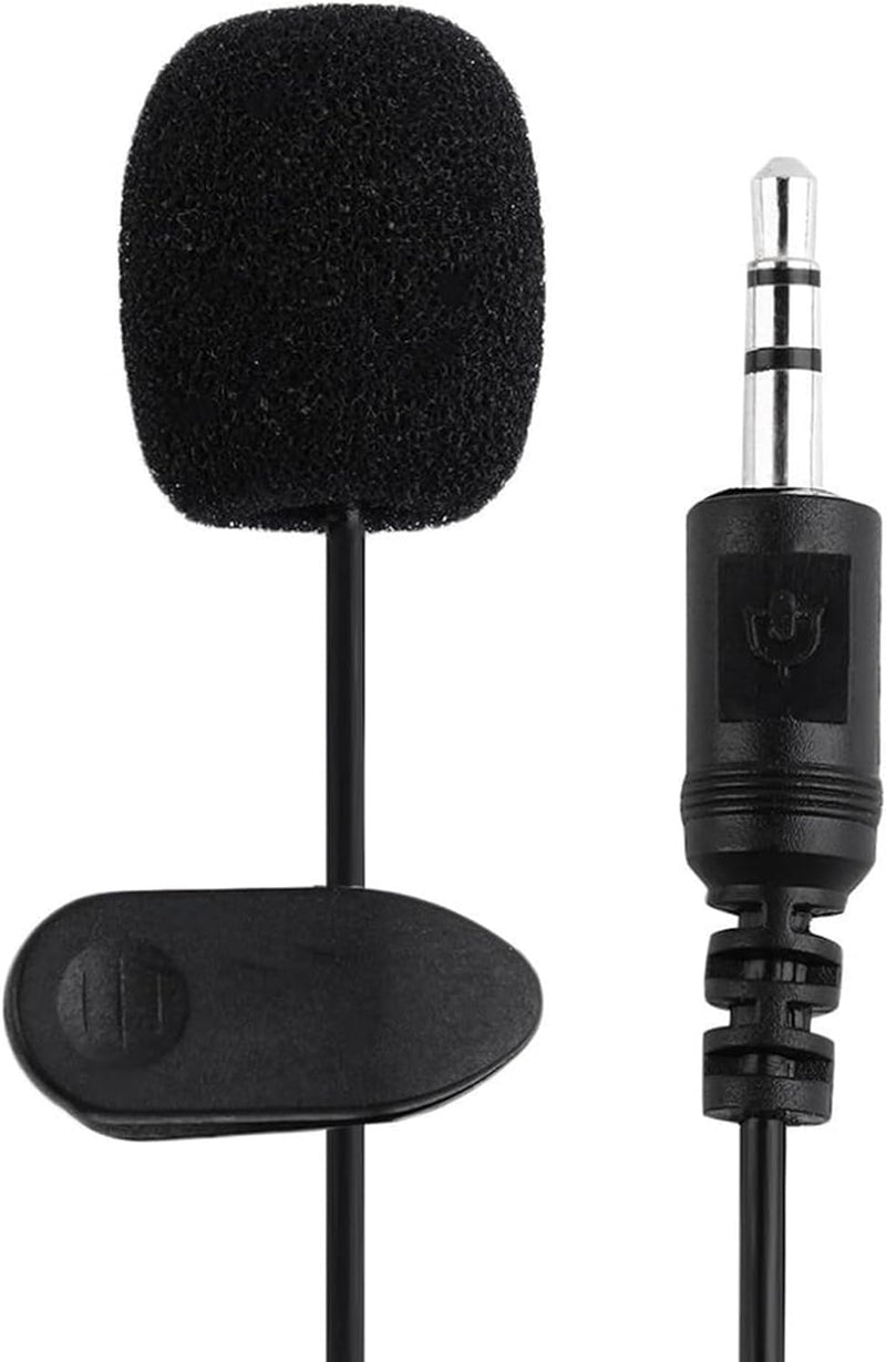 Black Plastic 3.5mm Wired Lavalier Microphone Speech Teaching Sound Amplifier Mic for Phone PC，Wireless Microphones and Systems，Wireless Lavalier Microphones