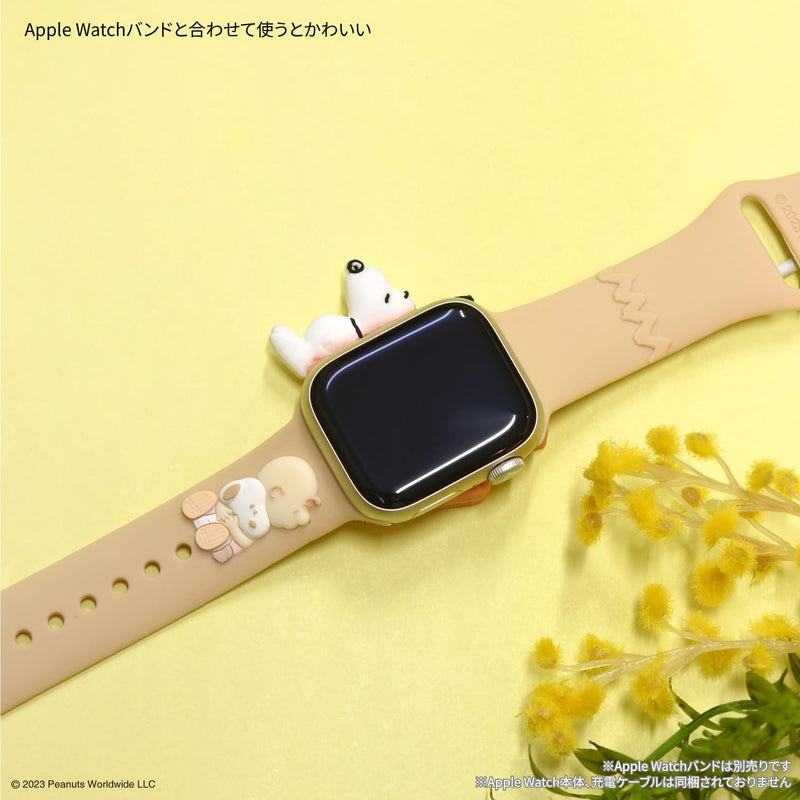 Gourmandies SNG-787B Peanuts Snoopy Apple Watch Genuine Charging Cable Compatible Silicone Cover Dog House Doghouse