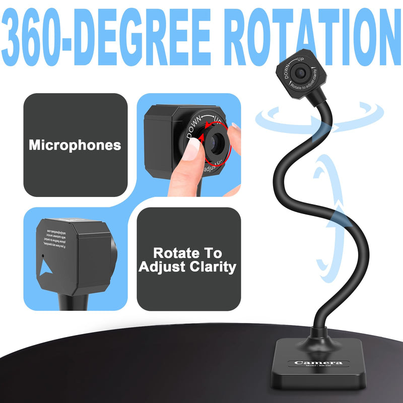 USB Document Camera for Teachers, 1080P Manual Focus Webcam with Microphone, Foldable, Compatible with Mac/Windows/Chromebook