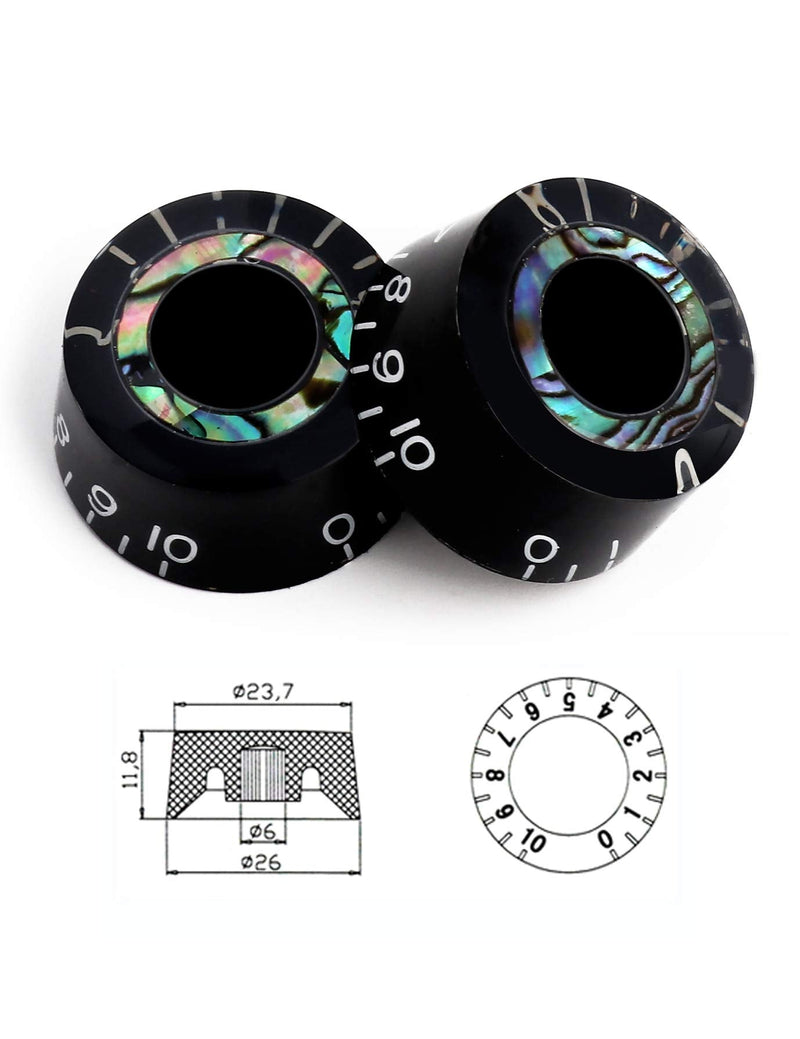 [AUSTRALIA] - Metallor Electric Guitar Top Hat Knobs Speed Volume Tone Control Knobs Compatible with Les Paul LP Style Electric Guitar Parts Replacement Set of 4Pcs. Abalone Circle 