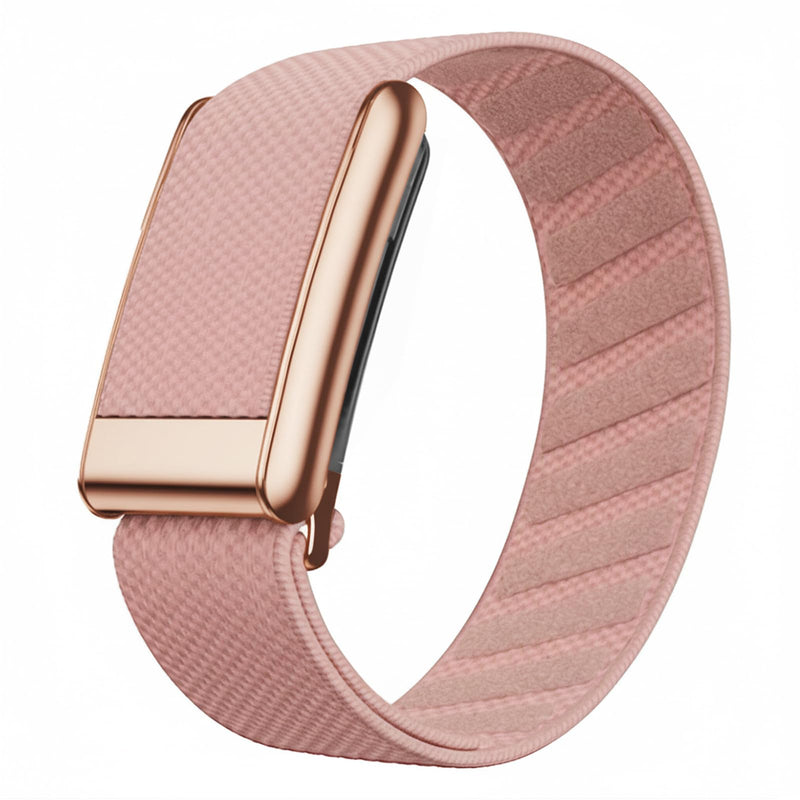 A set of One Rose Golden Accessories Superknit Bands and One Silver Accessories Silicone Band Compatible with WHOOP 5.0, Soft Adjustable Replacement Wristband Strap for with WHOOP 5.0 (Includes 1pcs One Peak + 1pcs MG) 2-Pink