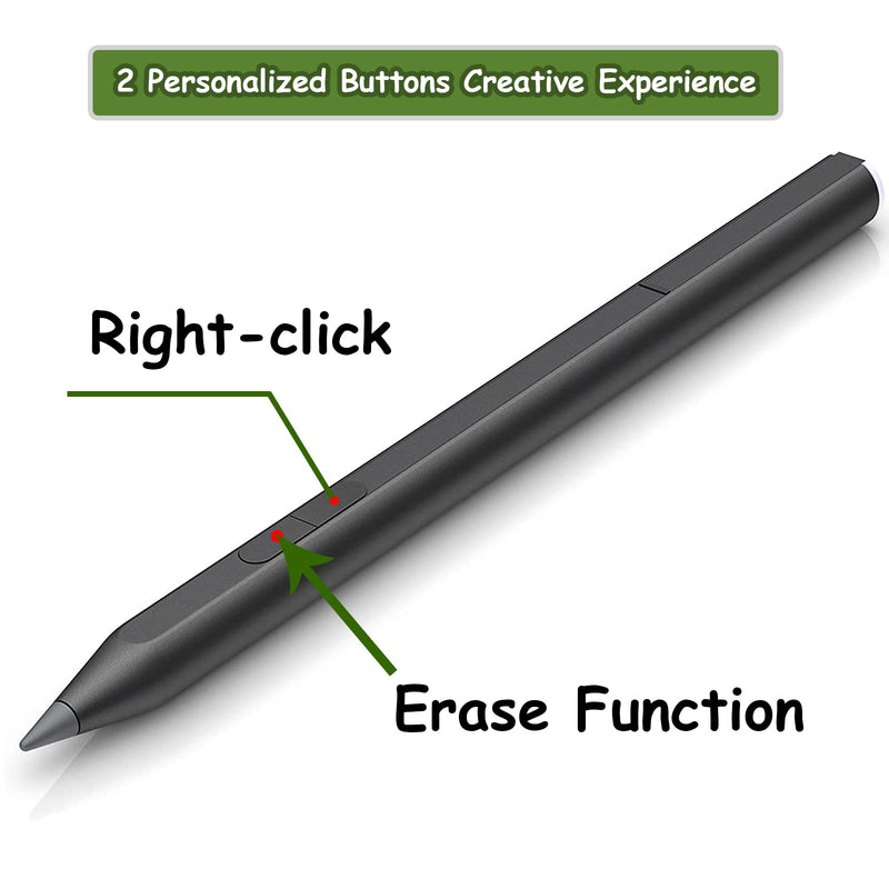 MPP 2.0 Tilt Pen Compatible with HP Rechargeable MPP 2.0 Tilt Pen,Black | Touch Screen Devices with Magnetic Barrel,4096 Level Pressure and Palm-Rejection,3J122AA