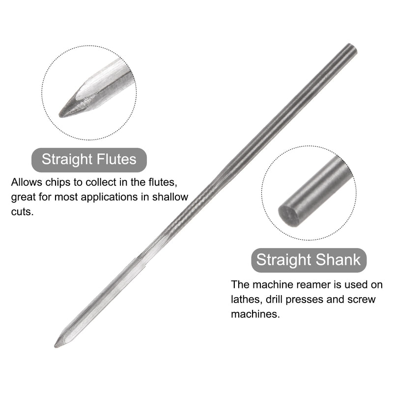 QUARKZMAN Drill Bit 1.7mm H7 Metric Machine Reamer Drill Bit for Metal Wood Hole Drilling Straight Groove High Speed Steel Tool
