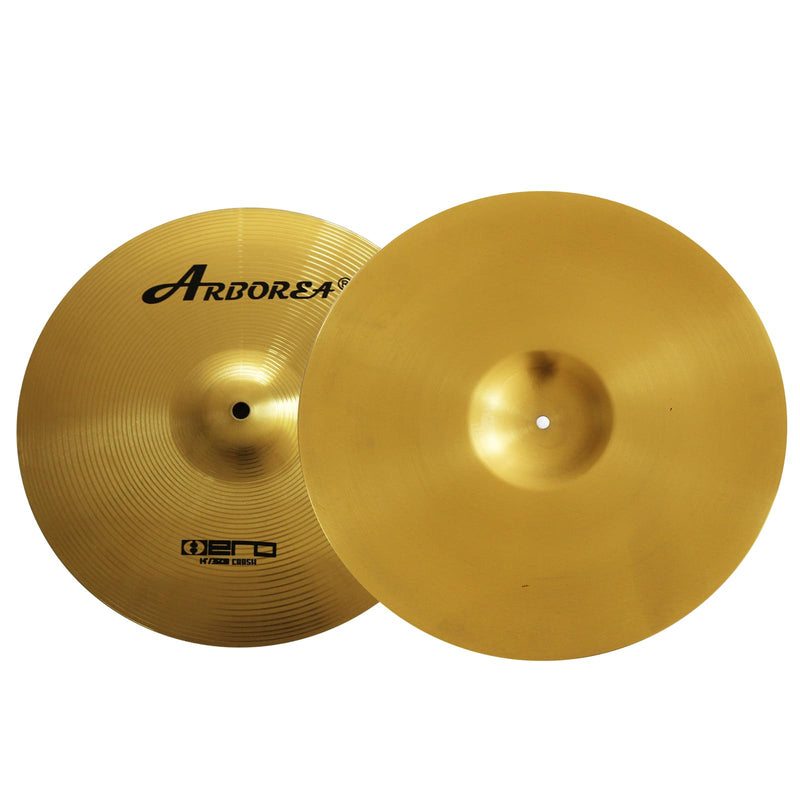 Arborea Brilliant Finish 14" Crash Cymbal Bright Sound Drum Practice Cymbal for Drum Set 14"Crash