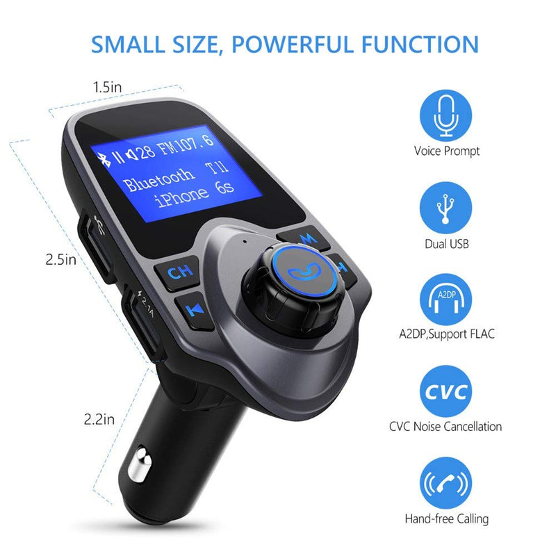 T11 Wireless Bluetooth FM Transmitter Handsfree Car Kit MP3 Player Wireless Bluetooth Adapter with Dual USB Port Car Kit
