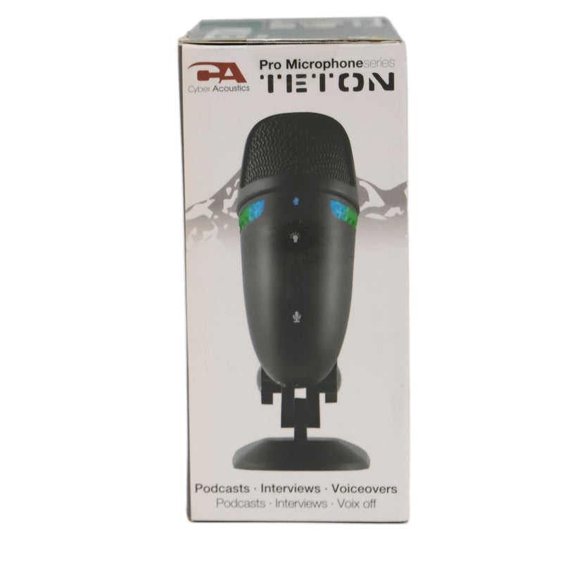 Cyber Acoustics Premium USB Microphone with Dual Recording Patterns - 24-bit Recording Perfect for Podcasting and Vlogging - Compatible with PC and Mac (CVL-2009) CVL-2009