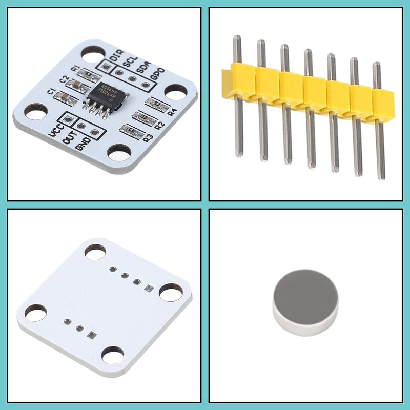 JYUDAUFU 4pcs AS5600 Magnetic Encoder 12Bit DC 3.3V High Precision Induction Angle Meter Module IIC PWM Voltage Output for Raspberry Pi for Arduino with Jumper Cable