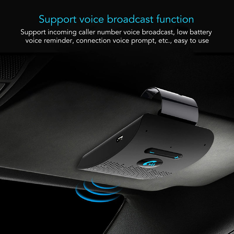 Bluetooth Car Speakerphone, Car Speaker Bluetooth Speakerphone Wireless Sun Visor Audio Receiver Adapter Handsfree Mp3 Speaker with Back Clip for Handsfree Talking