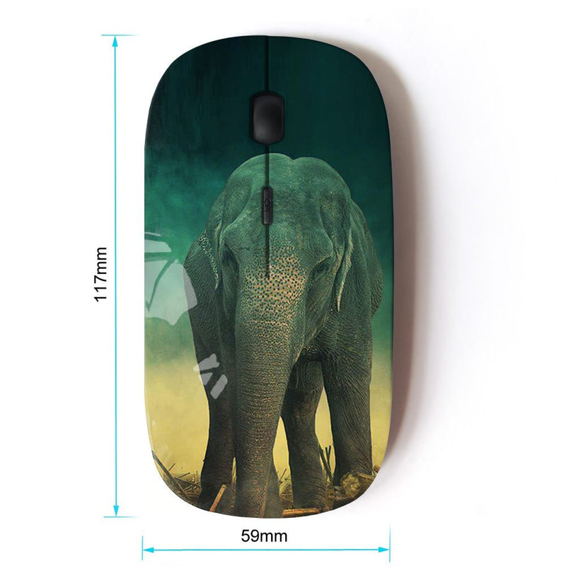 KOOLmouse [ Optical 2.4G Wireless Mouse ] [ Elephant Teal Trunk Vintage Cute Retro ]