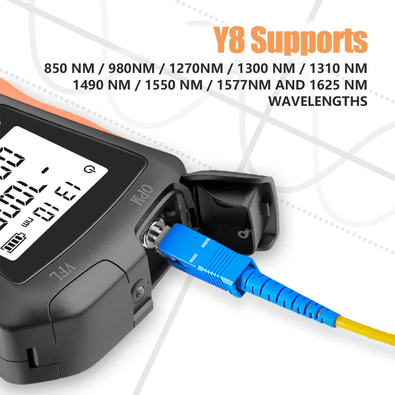 [AUSTRALIA] - Optical Power Meter with Visual Fault Locator, Fiber Light Meter with Cable Tester Function and Li-ion Battery USB Charge for FC/SC/ST Universal Interface 