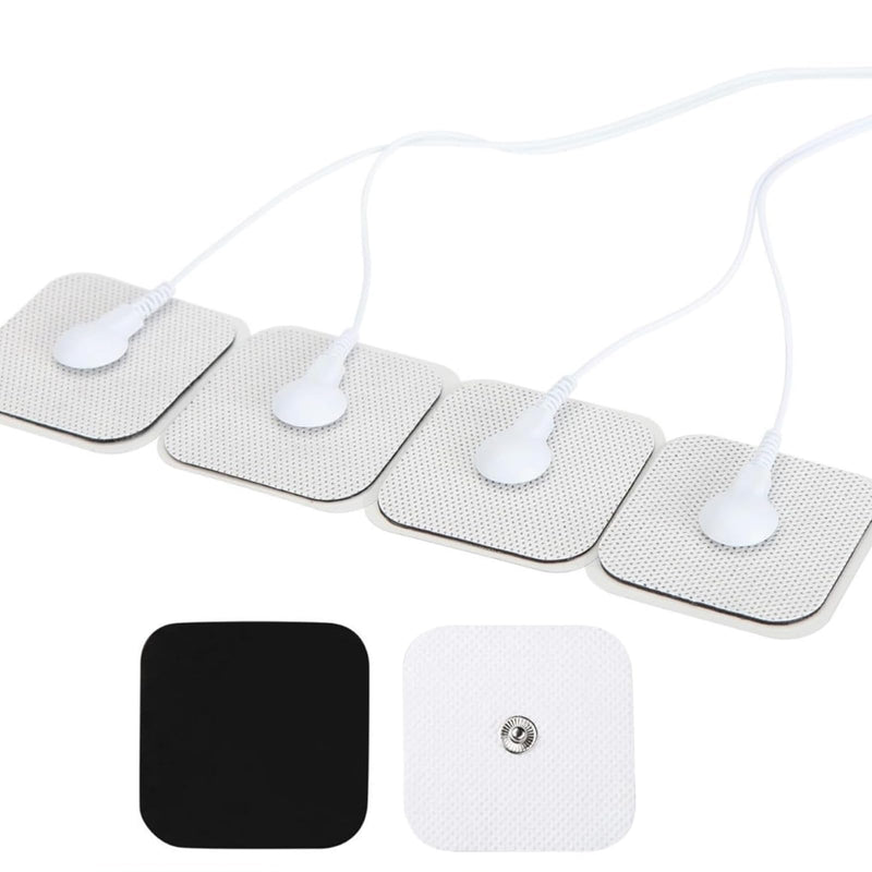 Wjelet Pack of 35 Adhesive Electrodes for Tens Electrode Pads, Electrode Pads 5 x 5 cm, Self-Adhesive and Reusable with 3.5 mm Snap Push Button, Compatible with TENS Devices and EMS Trainers