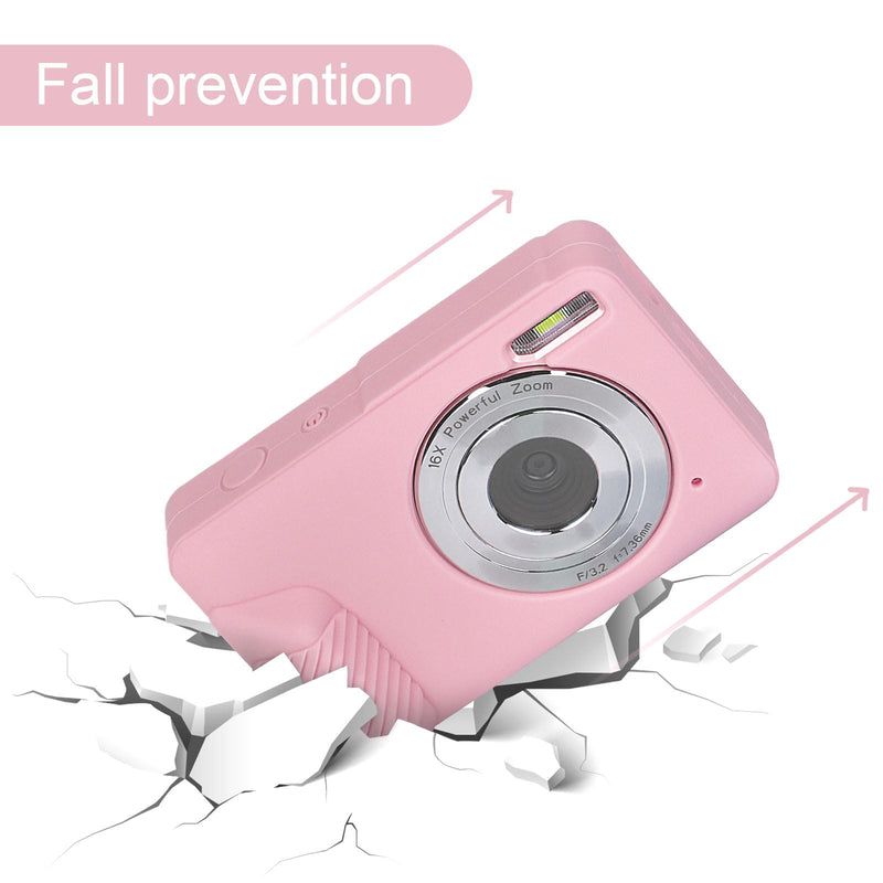 Digital Camera Silicone Case Compatible with CAMKORY/for Lecran/for VAHOIALD/for AiTechny FHD 1080P Kids Camera, Soft Lightweight Protective Sleeve Cover for Point and Shoot Cameras - Pink
