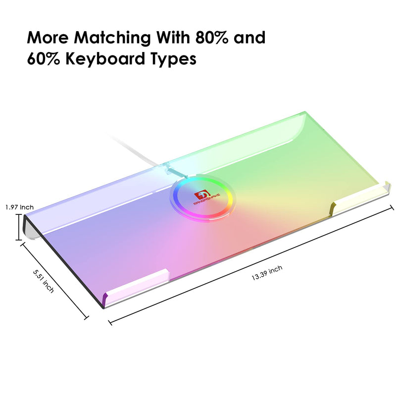 Clear 366 Kinds RGB Acrylic Tilted Computer Keyboard Holder,PC Keyboard Stand Tray Holder for Easy Ergonomic Typing and Working at Home and Office Upgraded Version RGB Chocolate stand