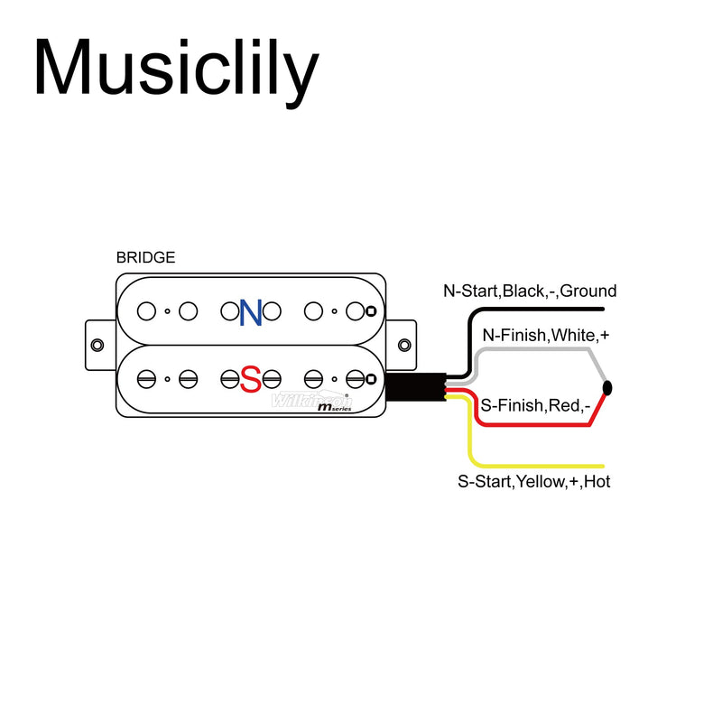 Wilkinson Vintage Classic Alnico 5 Overwound Open Style Bridge Humbucker Pickup for Electric Guitar, Black Bridge Black