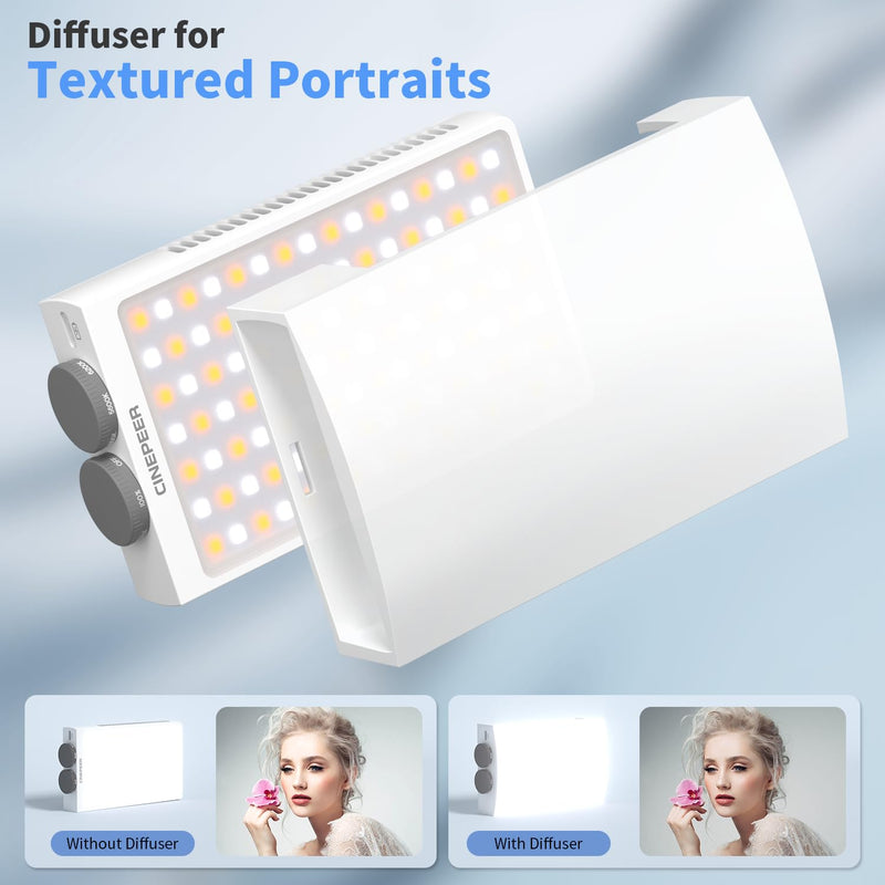 Zhiyun CINEPEER CM25 Video Light, 25W Camera Light, Bi-Color Portable Mini LED Light for Photo and Video Lighting, Built-in Fans Support, PD Fast Charge,14000 Lux@ 2700K-6200K CRI 96+/TLCI 97+