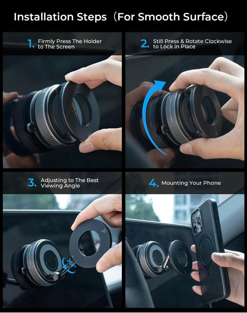 Car Phone Holder for Magsafe [78+LBS Strongest Suction & 2400gf Magnetic] 360° Adjustable Foldable Car Phone Mount, Phone Holders for Your Car for iPhone 17/16/15/14/13/12 Series