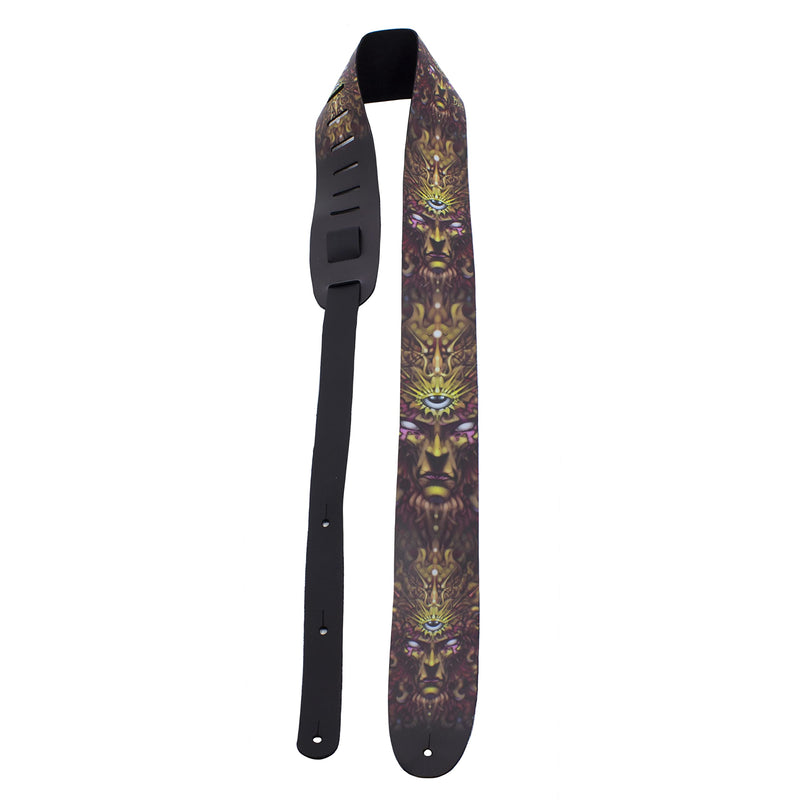 [AUSTRALIA] - Perri's Leathers, Official David Bolt Solar Mind Licenced Leather Guitar Strap, Direct to Leather Series, Anti-Slip, Adjustable from 42.5" to 56" Inch, Compatible w/All Button Lock Systems 