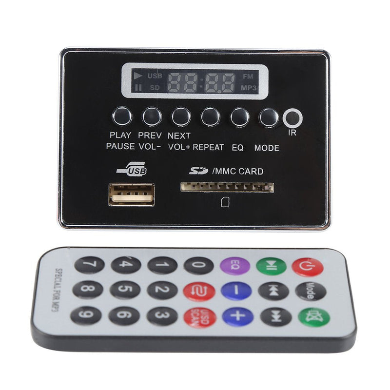 [AUSTRALIA] - Oumefar DC 12V Bluetooth Audio Decoder Board Module USB SD TF FM Radio Lossless WMA/WAV for Reading Songs etc(12V Black) 