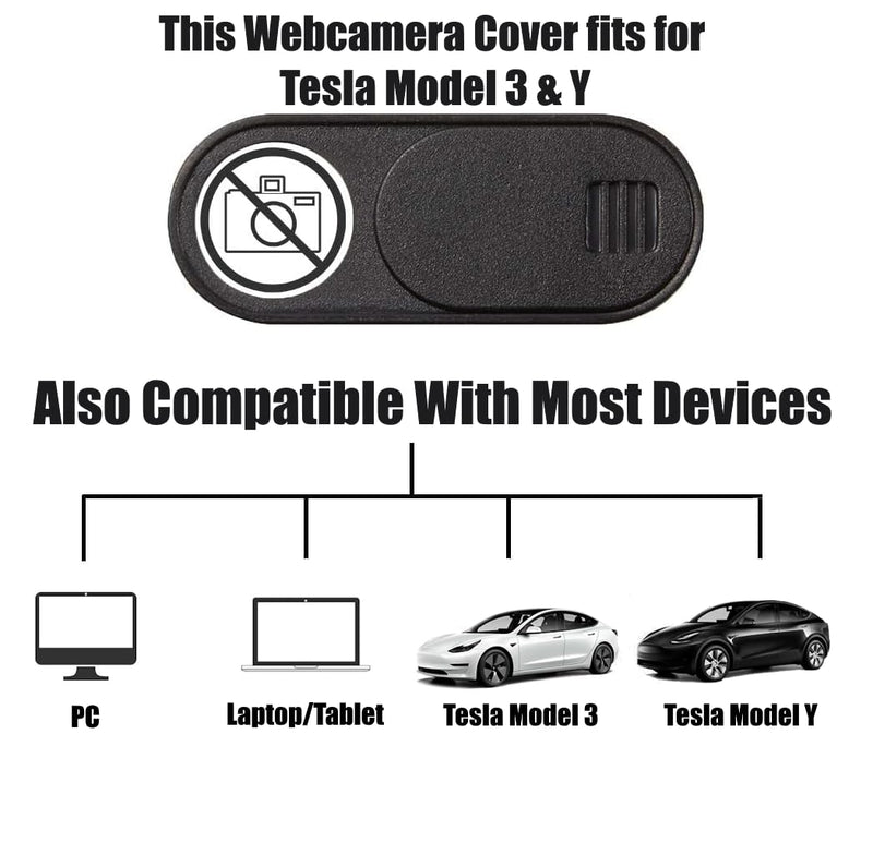 Webcam Cover Slide,for MacBook Pro, iMac, Laptop, PC, iPad, iPhone(Tesla Model 3 Y X S Interior Cabin Camera); Ultra-Thin Camera Blocker Protector to Protect Privacy All In One-01