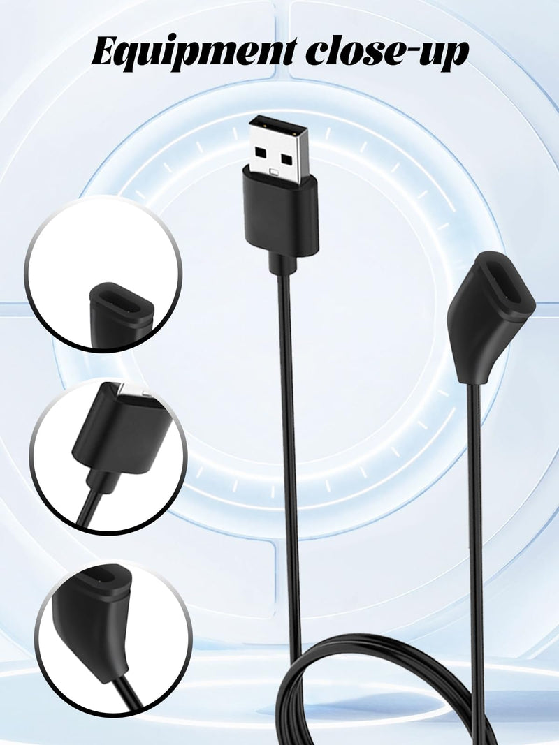 for EGQINR AI Smart Glasses with Camera Charging Cable, 3-Layer Safe Charging Protection, Ultra-Soft Flexible Cable, Safe Material,Black