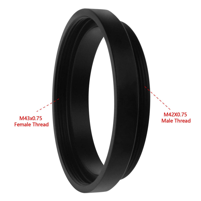 [AUSTRALIA] - Alstar M43x0.75 Female to M42X0.75 T / T2 Male Thread Telescope Adapter - The Camera Adapter 