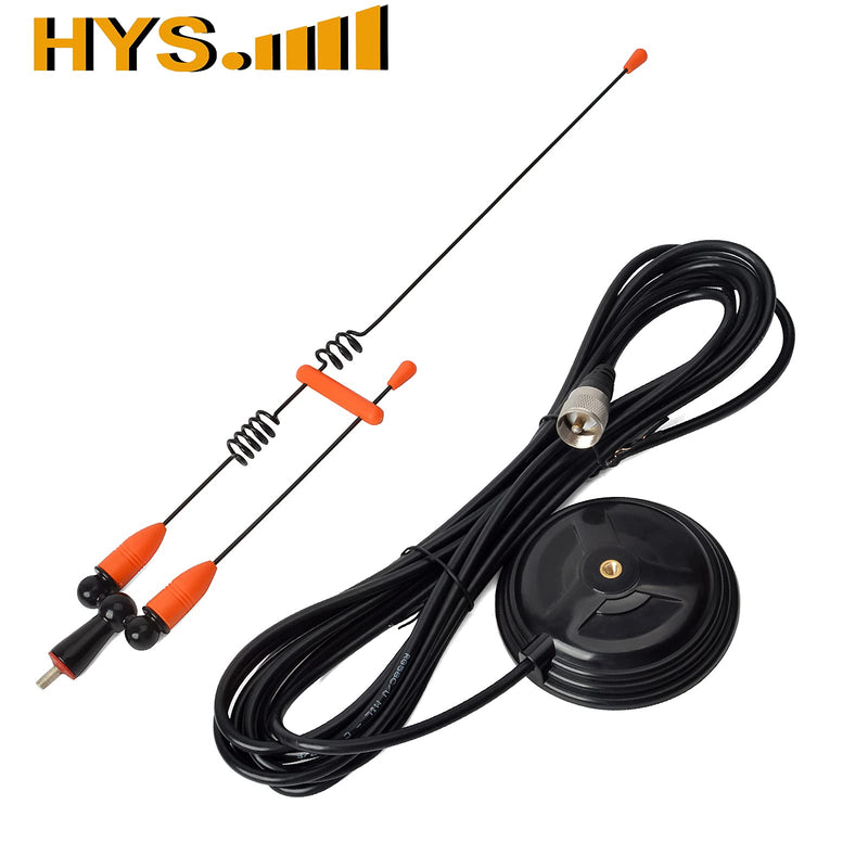 [AUSTRALIA] - HYS Amateur Antennas Dual-Band VHF 144/UHF 430MHz Magnetic Base Mobile Antenna W/13 ft RG58 Coax Cable UHF-male/PL259 for Motorola Kenwood Midland SO239 Mobile Radios (Orange&Black) Orange&Black 