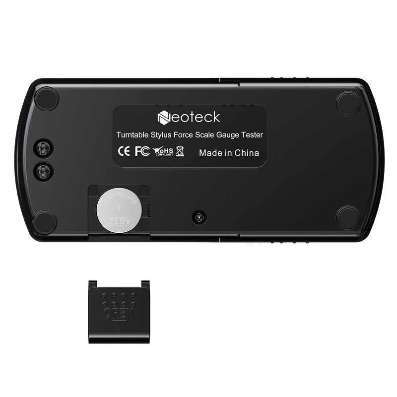 Neoteck Digital Turntable Stylus Force Scale Gauge 0.01g/5.00g Orange LCD Backlight for Tonearm Phono Cartridge-Jet Black Jet Black