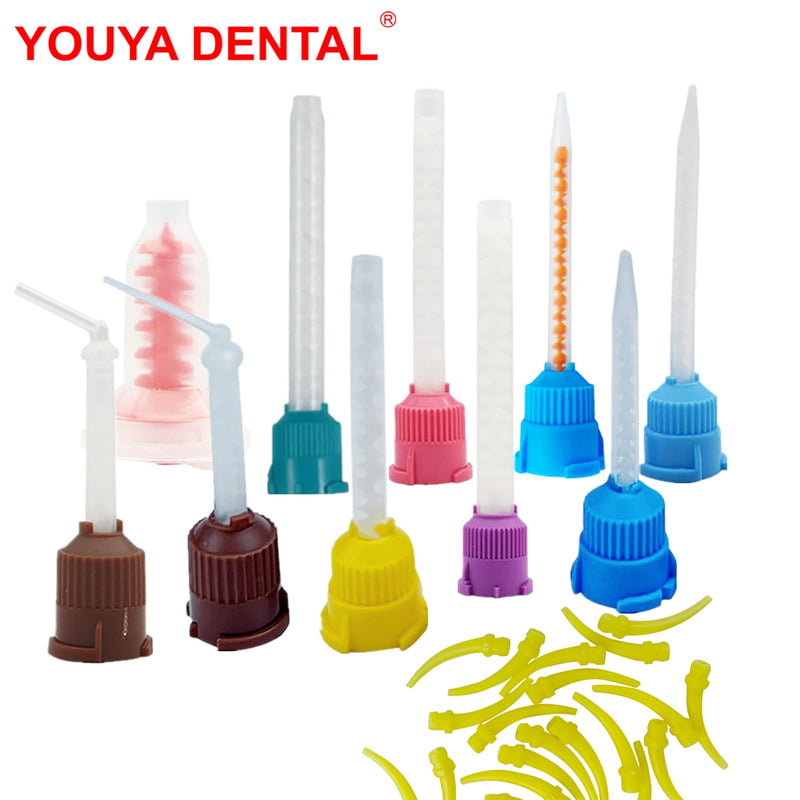 Dental Impression Mixing Tips, YOUYA DENTAL 50pcs Dental Intra Oral Tips for Dentistry Materials Mixing Tube Disposable Silicone Rubber Head Lab Products - Green 50Pcs NT7002-Green